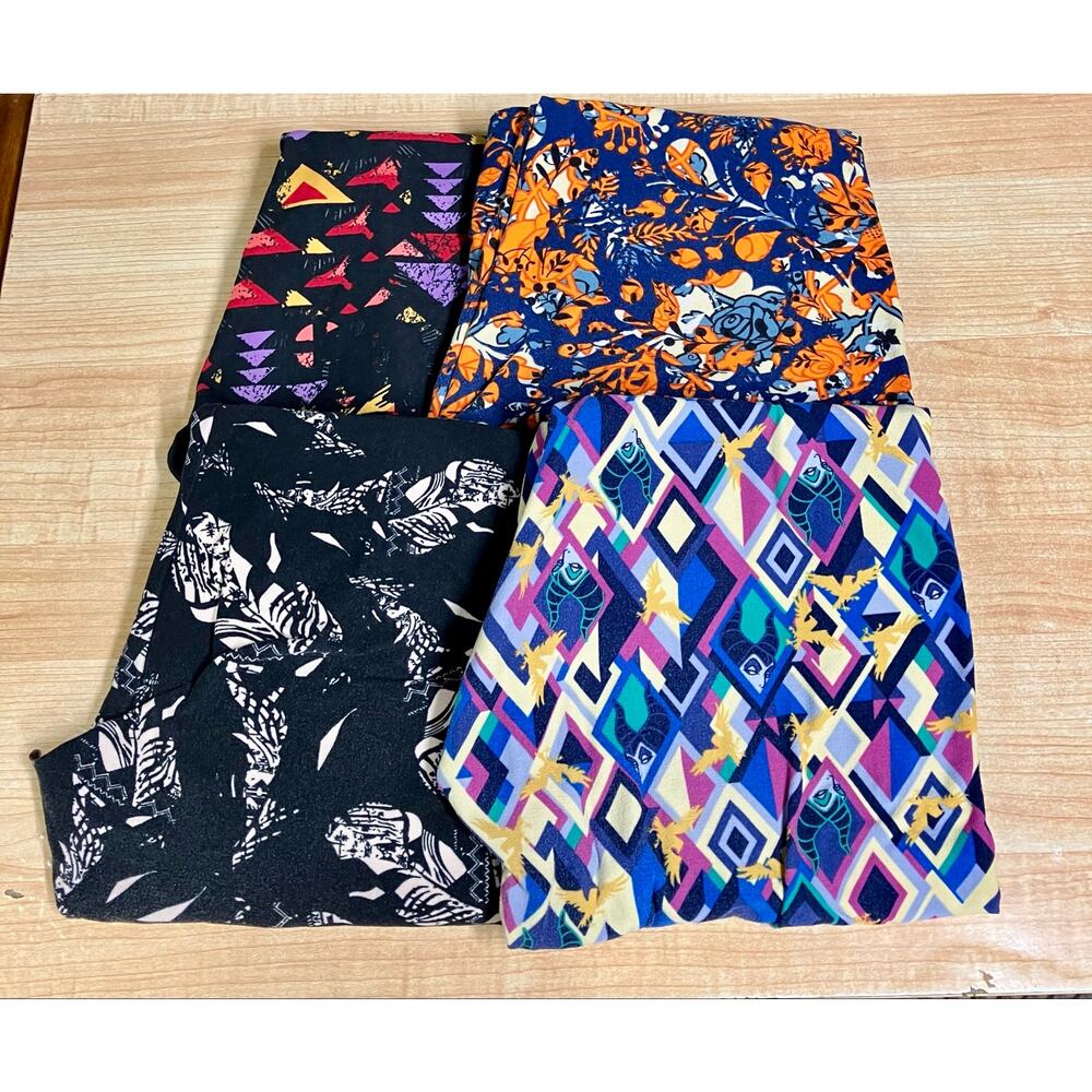Lularoe Patterned Tall and Curvy Leggings Womans Bundle of 4. *NO SIZE*